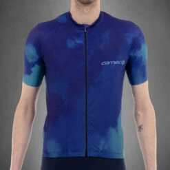 Carnac Men's Meteo Short Sleeve Jersey / Blue -AOI Bike Shop CLCAMSSJB P3