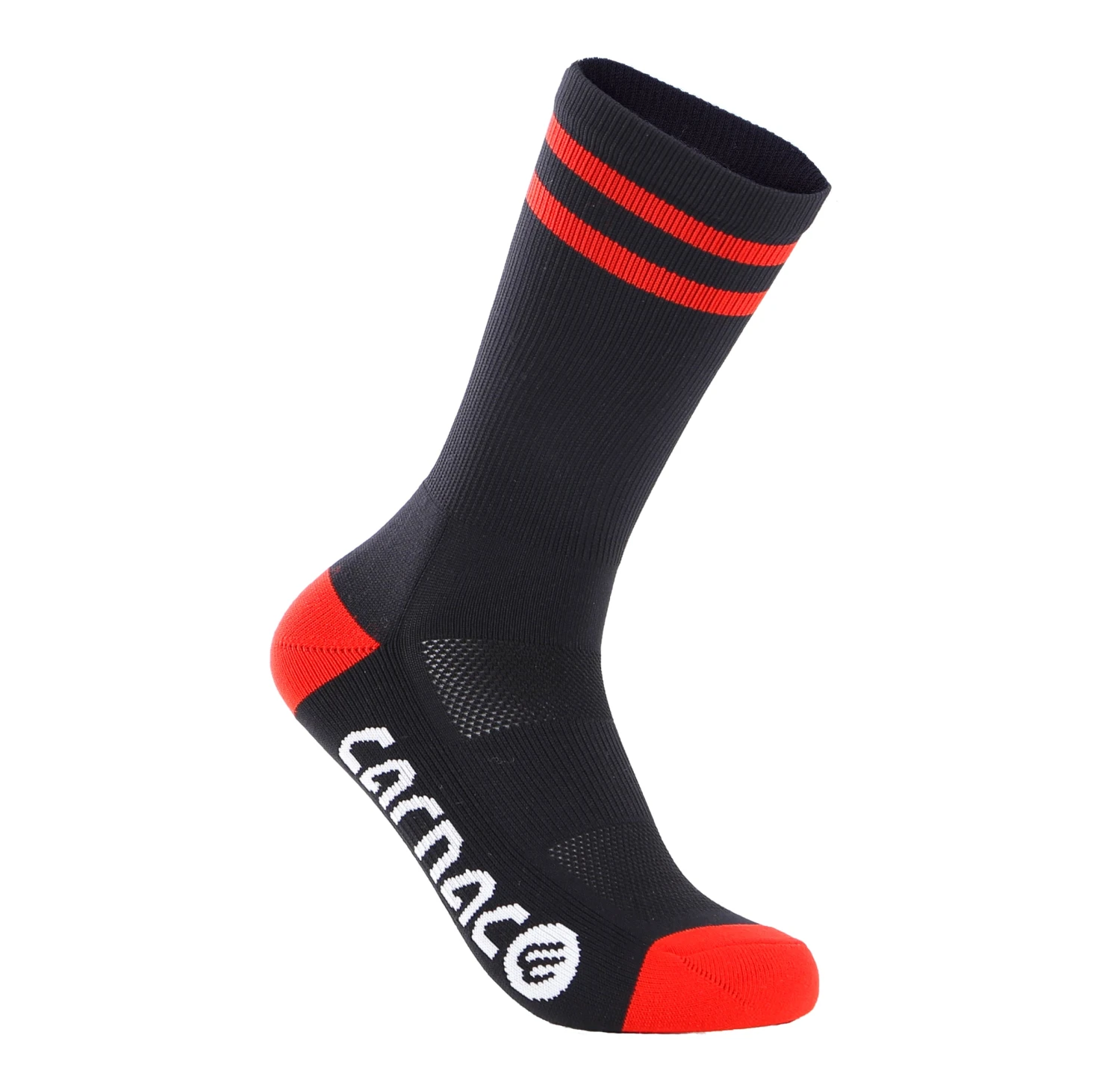 Carnac Stripe Perform Cycling Socks / Black & Red 2 Carnac Stripe Perform Cycling Socks / Black & Red
