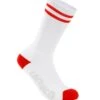 Carnac Stripe Perform Cycling Socks / White & Red