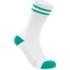 Carnac Stripe Perform Cycling Socks / White & Teal -AOI Bike Shop CLCASTRPCSWTE P1