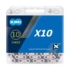 KMC X10 10 Speed Chain / 114 / Silver/Black -AOI Bike Shop k100a